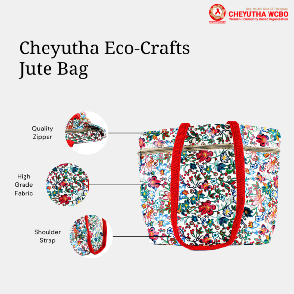 Faux Leather Handbag (Floral print) - Image 2