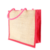 Jute Printed Lunch Bags - Pink - Image 3