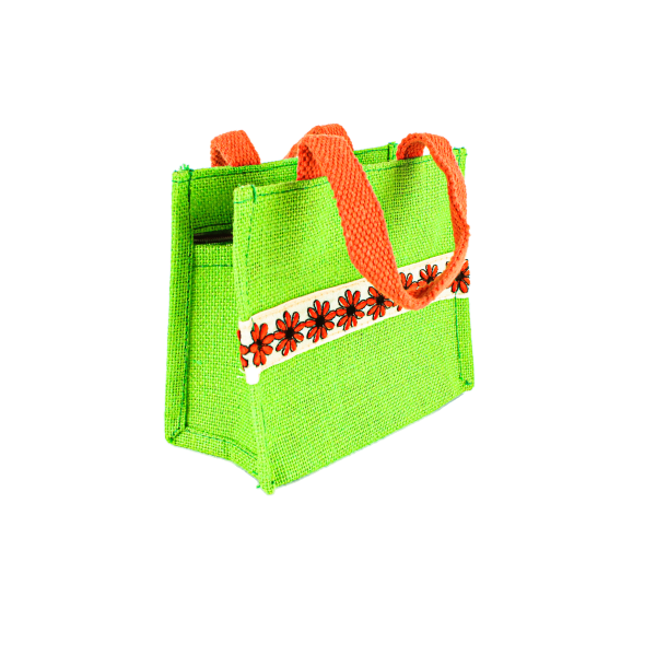 Jute Small Lunch Bag - Green - Image 2
