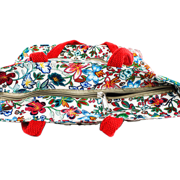 Faux Leather Handbag (Floral print) - Image 5