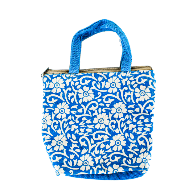 Blue Color Handbag with Zip - (Small) - Image 2