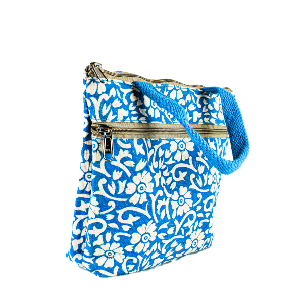 Blue Color Handbag with Zip - (Small) - Image 3