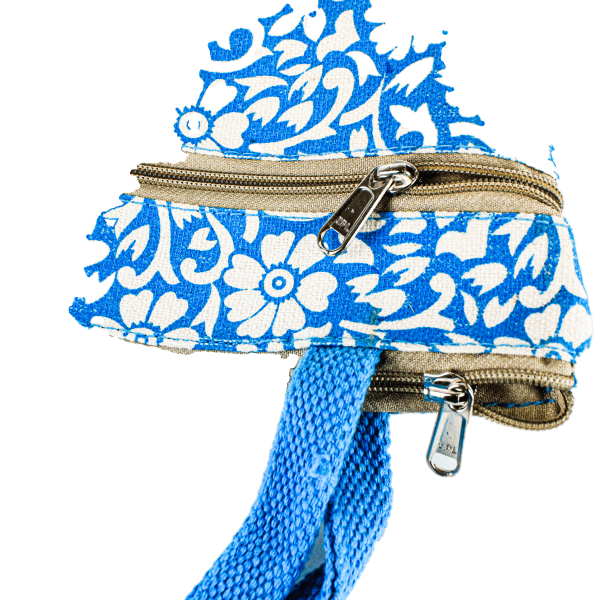 Blue Color Handbag with Zip - (Small) - Image 4