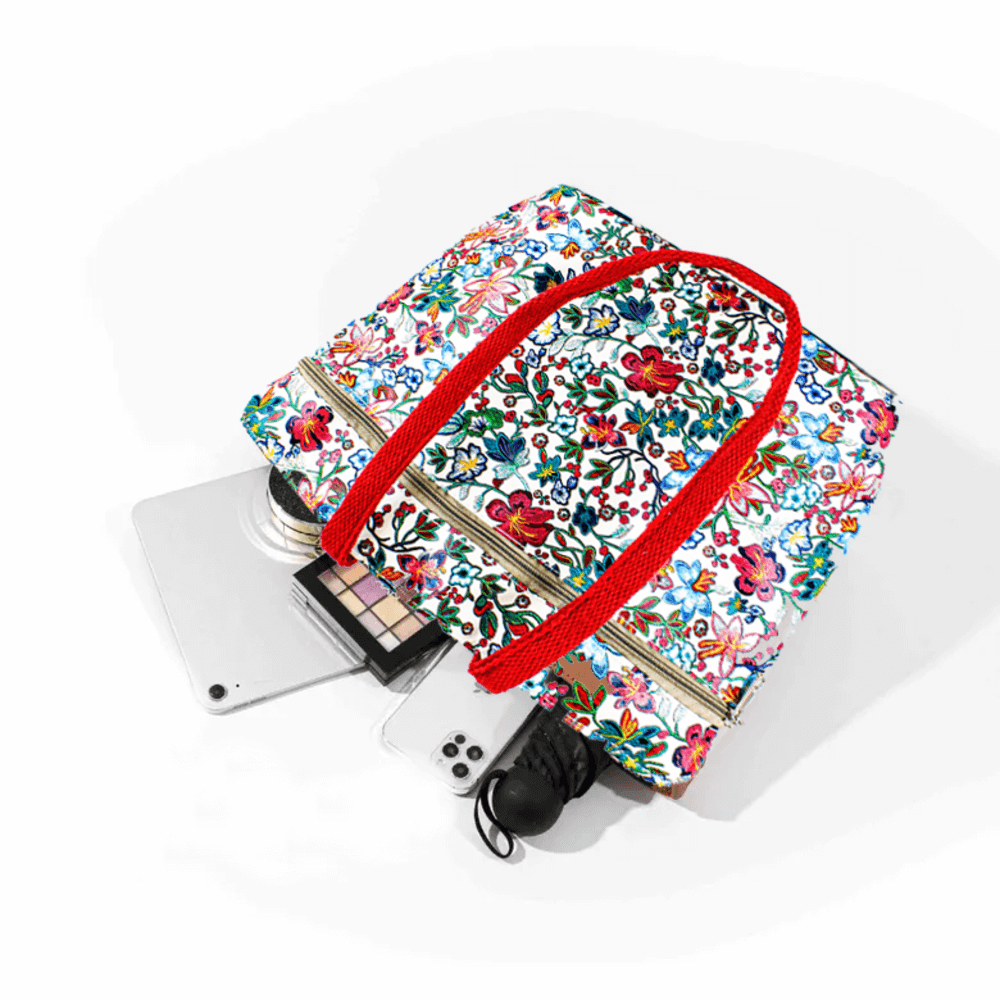 Faux Leather Handbag (Floral print) - Image 4